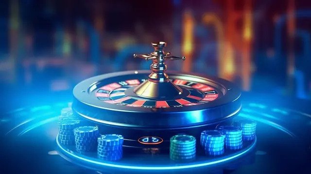 Realistic 3d roulette wheel and slot machine